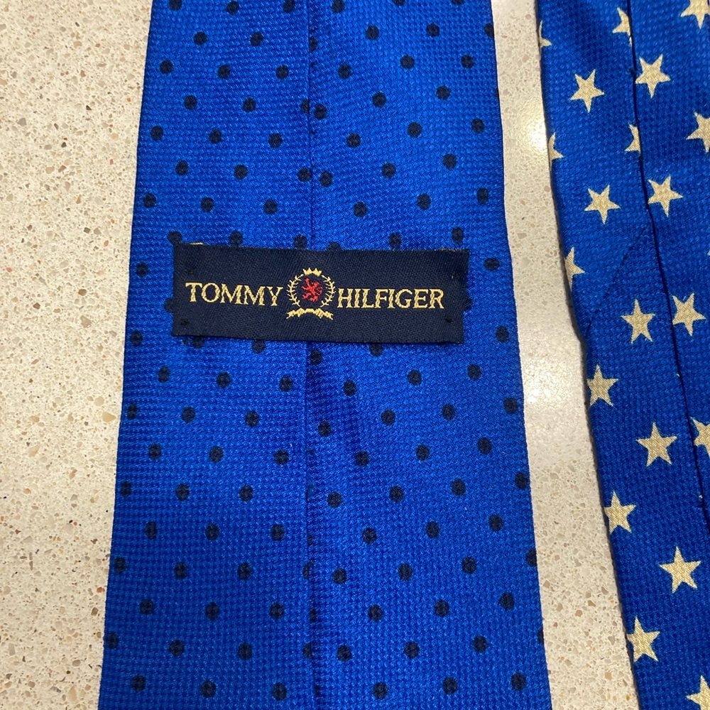 TOMMY HILFIGER - Blue and Red Stars and Stripes Men's Tie